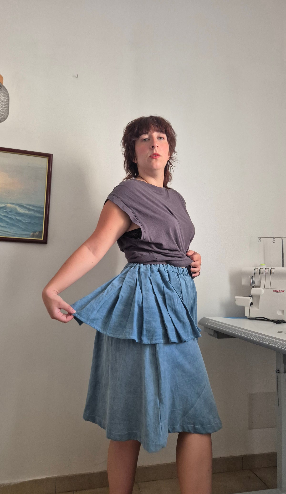 Jupe-culotte Ancrage — Indigo (38 au 44)