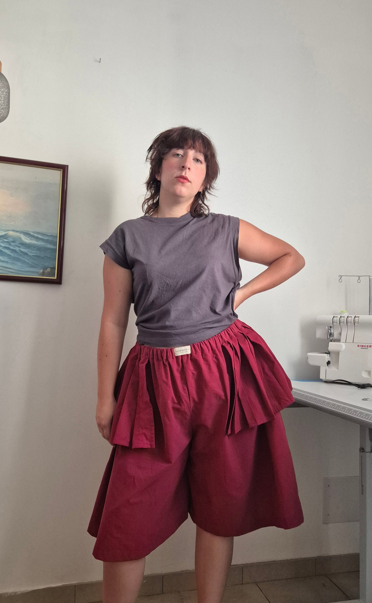 Jupe-culotte Ancrage — Rouge (44 au 48)