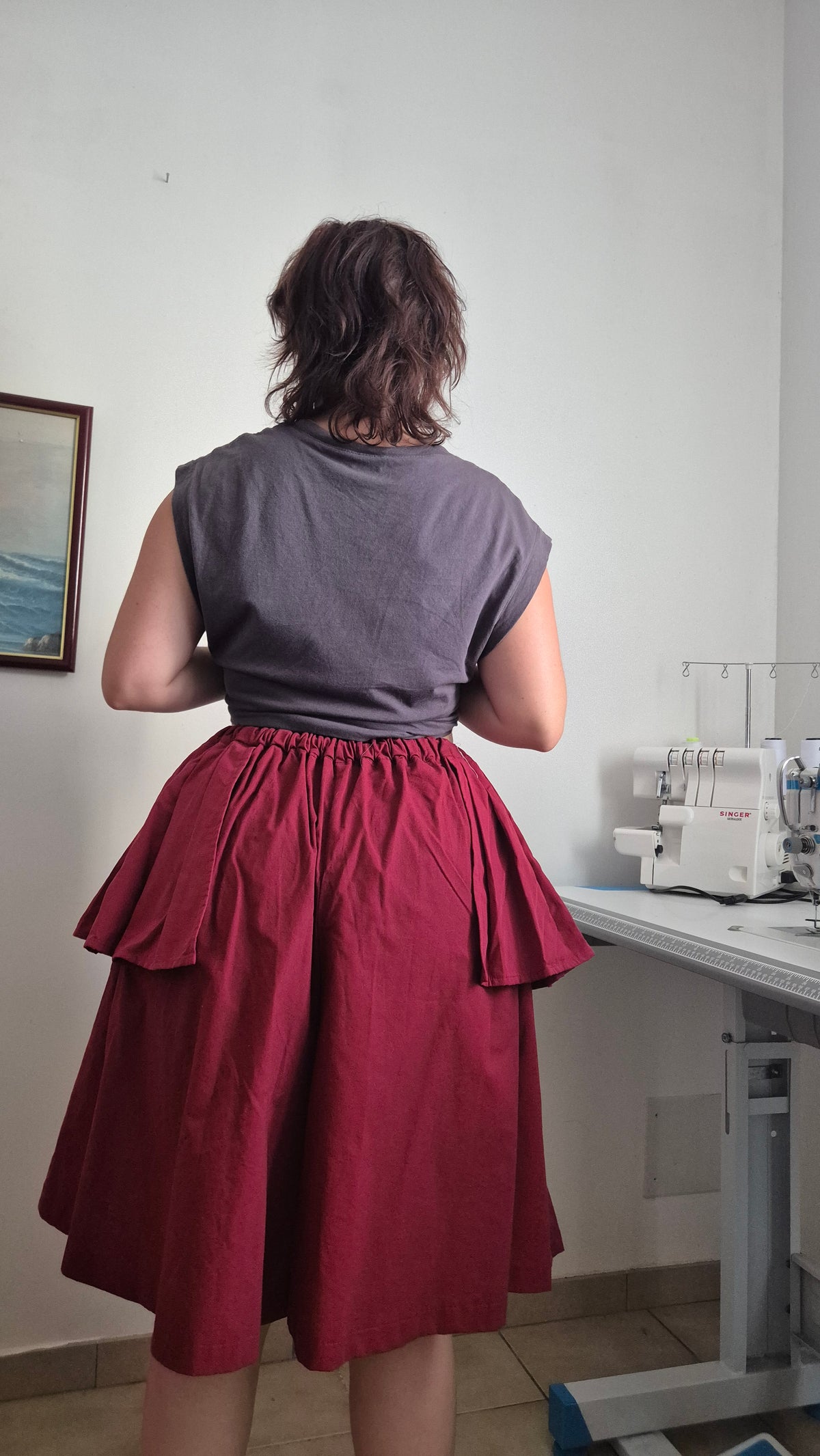 Jupe-culotte Ancrage — Rouge (42 au 46)