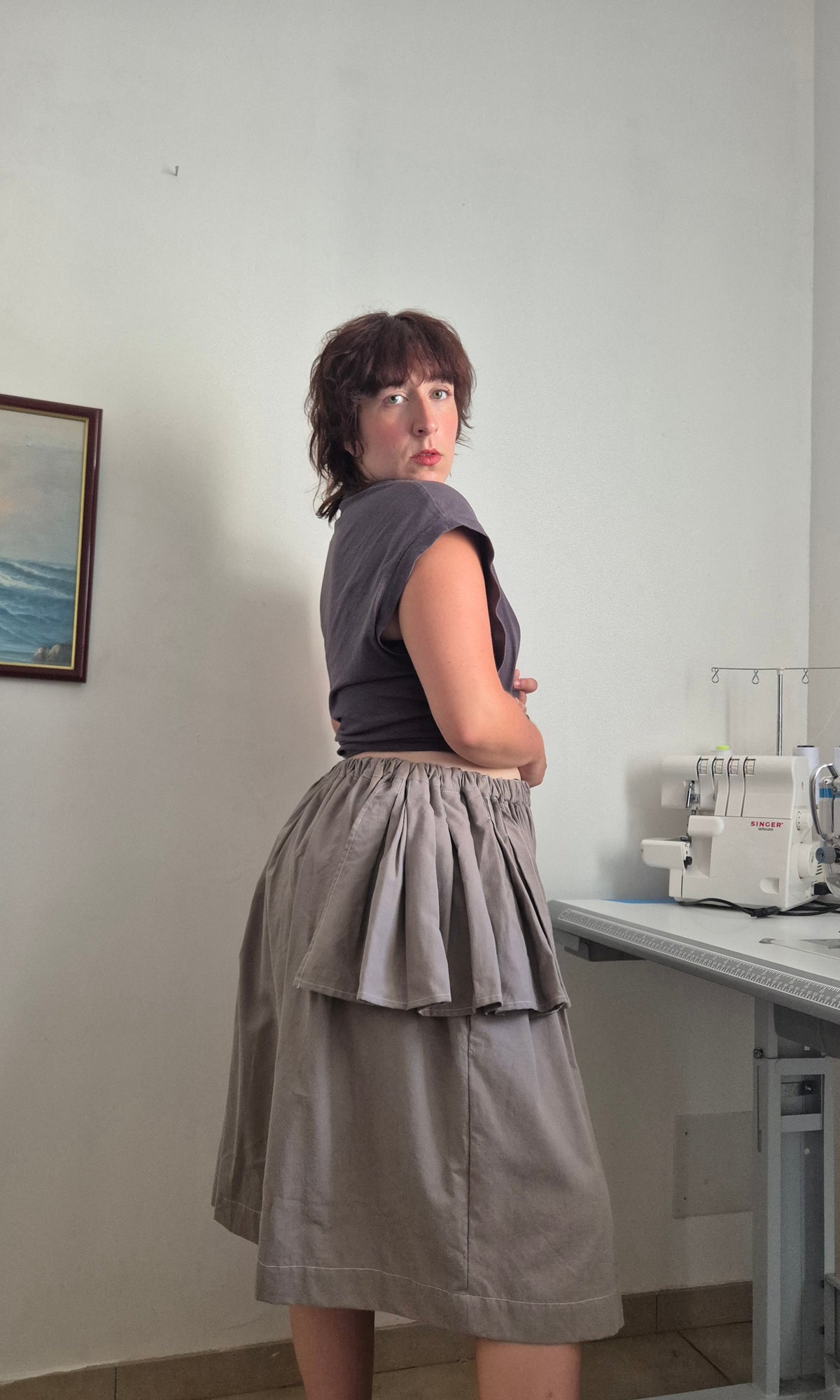 Jupe-culotte Ancrage — Taupe (44 au 48)